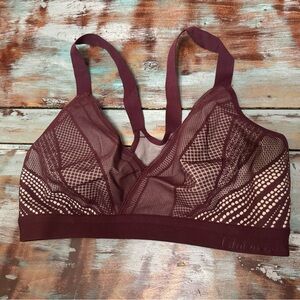 Lululemon Bra 32 E Awake To Lace Overlay Unpadded Racerback Wireless Merlot